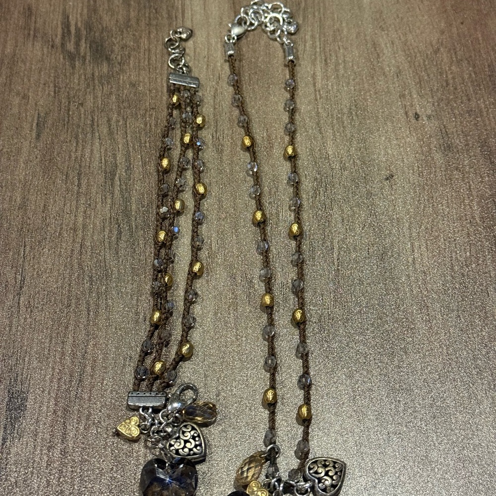 Brighton Gold and Silver Heart Charm Necklace